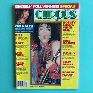 CIRCUS MAGAZINE KISS' PAUL STANLEY IRON MAIDEN February 28 1985  CREASED Pages